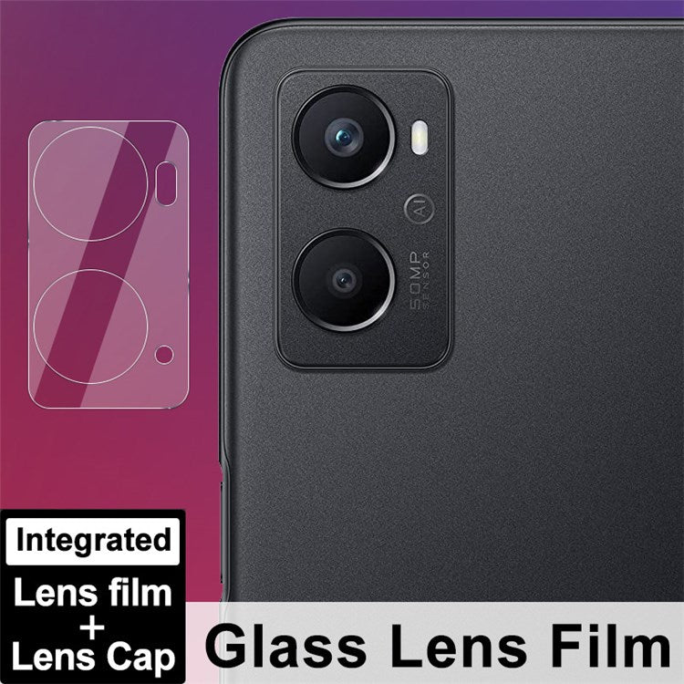 IMAK for Oppo A96 4G Oil-resistant Tempered Glass HD Camera Lens Film + Acrylic Lens Cap