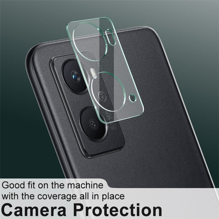 IMAK for Oppo A96 4G Oil-resistant Tempered Glass HD Camera Lens Film + Acrylic Lens Cap