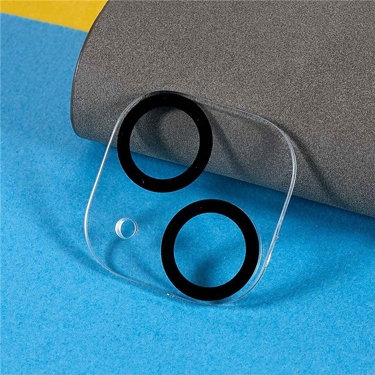 For iPhone 14 6.1 inch Full Coverage Camera Lens Protector Full Glue Anti-scratch Tempered Glass Tough Lens Film - Black