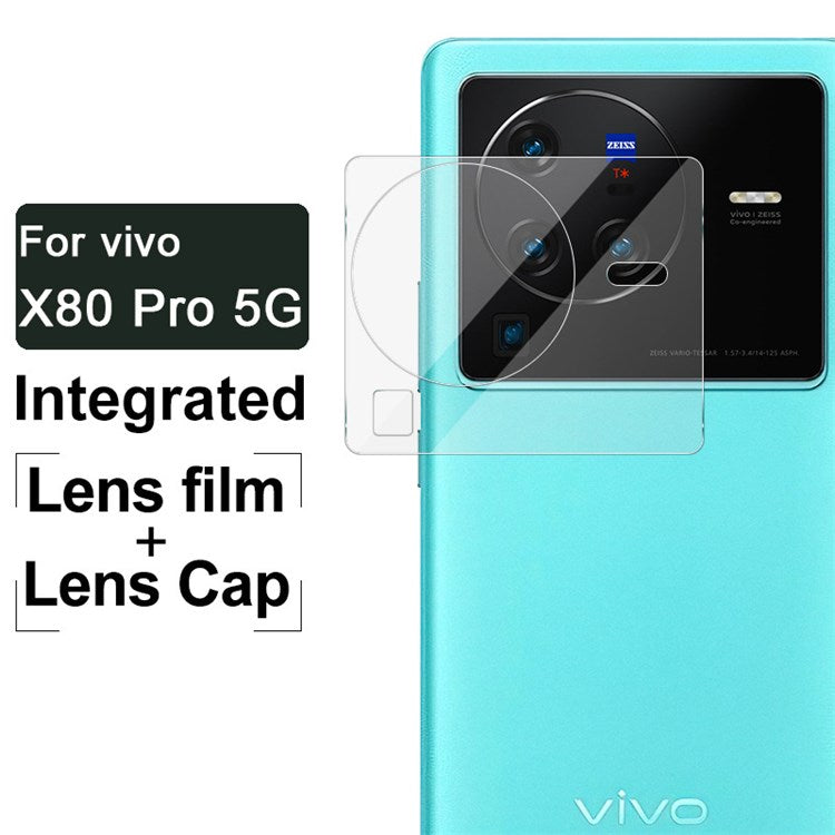 IMAK for vivo X80 Pro 5G Anti-Shatter Transparent Integrated Tempered Glass Protective Film + Acrylic Lens Cap