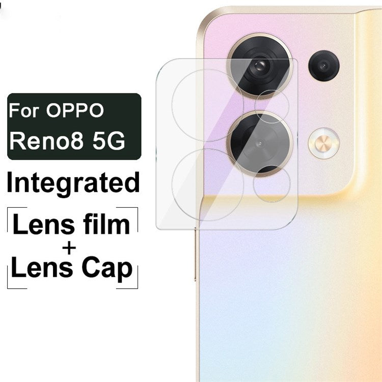 IMAK for Oppo Reno8 5G / Reno8 5G (Global Version) Integrated Camera Lens Protector Scratch-Resistant Tempered Glass Lens Film + Acrylic Lens Cap