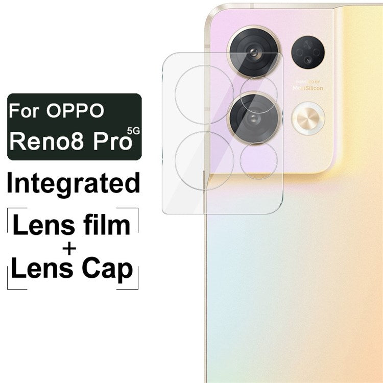 IMAK for Oppo Reno8 Pro 5G HD Tempered Glass Lens Film + Acrylic Lens Cap Anti-Scratch Integrated Camera Lens Protector