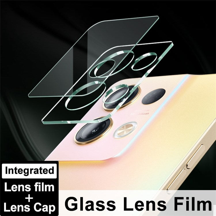 IMAK for Oppo Reno8 Pro 5G HD Tempered Glass Lens Film + Acrylic Lens Cap Anti-Scratch Integrated Camera Lens Protector