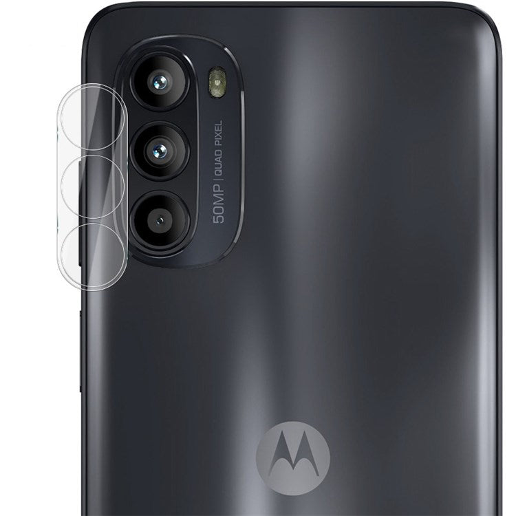 IMAK for Motorola Moto G52 4G Integrated Tempered Glass Lens Film + Acrylic Lens Cap HD Clear Scratch-Resistant Camera Lens Cover Accessories