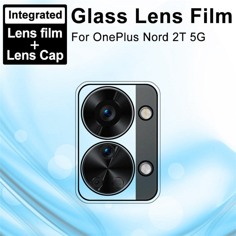 IMAK for OnePlus Nord 2T 5G Clear Camera Lens Protector Integrated Tempered Glass Back Camera Lens Film + Acrylic Lens Cap