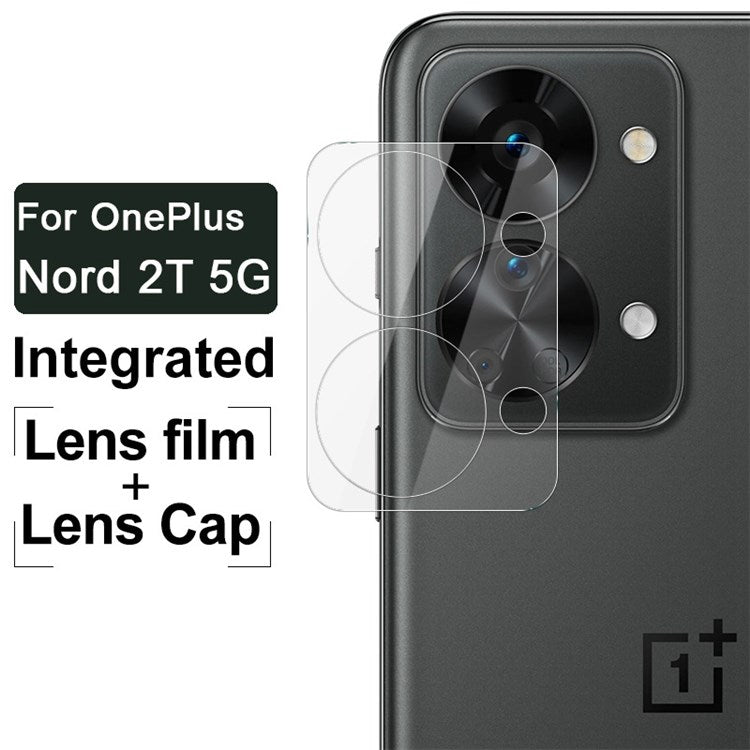 IMAK for OnePlus Nord 2T 5G Clear Camera Lens Protector Integrated Tempered Glass Back Camera Lens Film + Acrylic Lens Cap