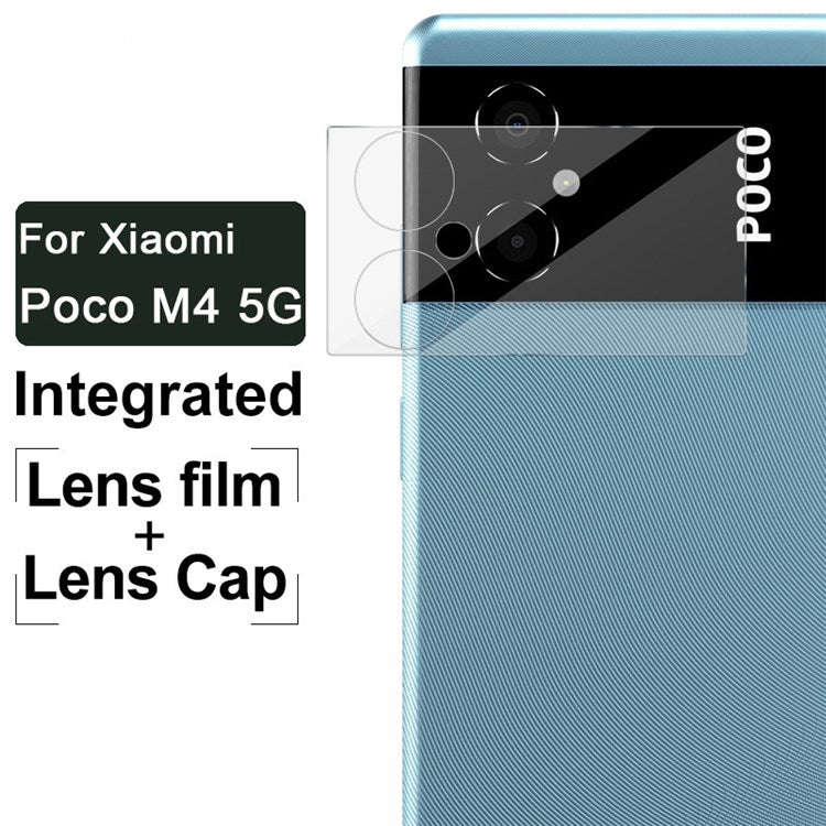 IMAK for Xiaomi Poco M4 5G High Definition Tempered Glass Lens Film + Acrylic Lens Cap Integrated Back Camera Lens Cover