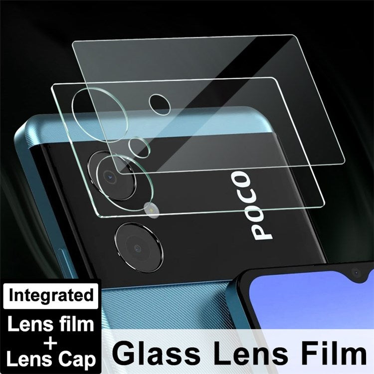 IMAK for Xiaomi Poco M4 5G High Definition Tempered Glass Lens Film + Acrylic Lens Cap Integrated Back Camera Lens Cover