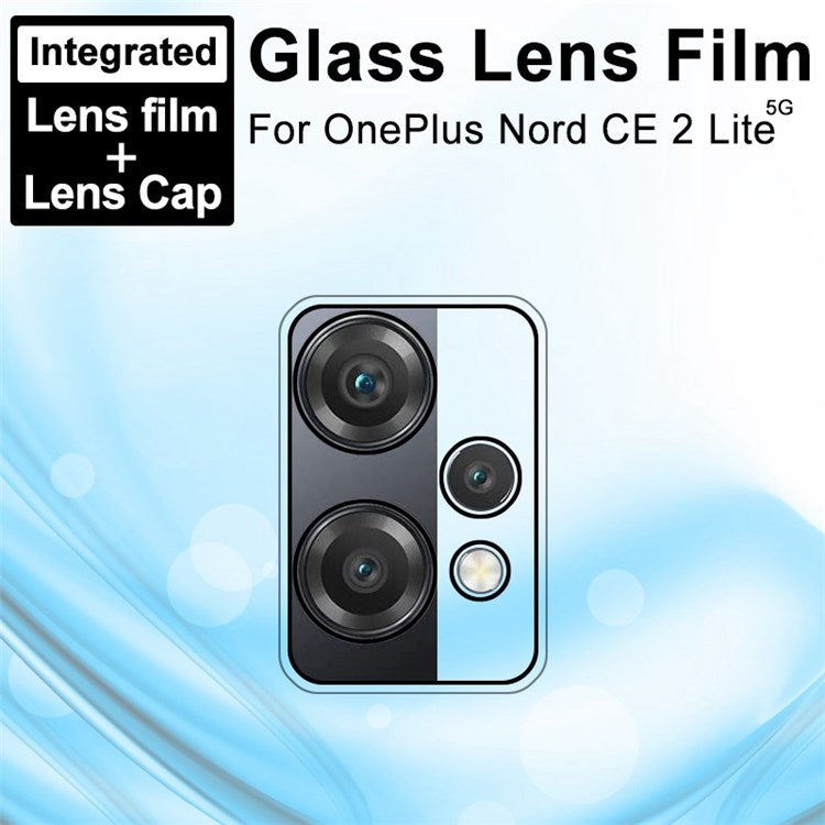 IMAK for OnePlus Nord CE 2 Lite 5G / Oppo K10x 5G Rear Back Camera Lens Protector Clear Integrated Tempered Glass Lens Film + Acrylic Lens Cap