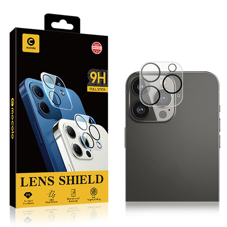 MOCOLO For iPhone 15 Pro Max Camera Lens Protector Tempered Glass Silk Printing Lens Film with Night Circle