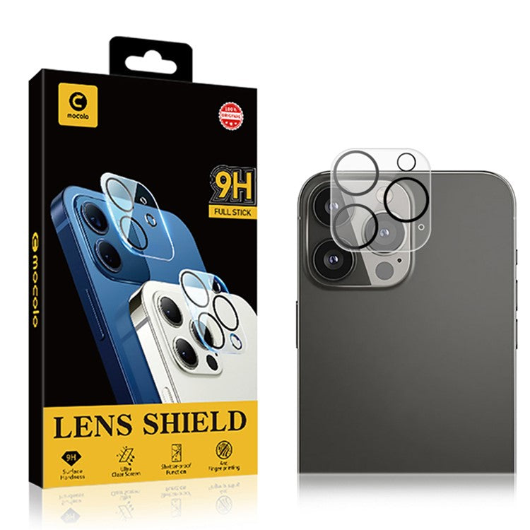 MOCOLO For iPhone 15 Pro / 15 Pro Max Tempered Glass Camera Lens Protector Silk Printing Phone Lens Film with Night Circle