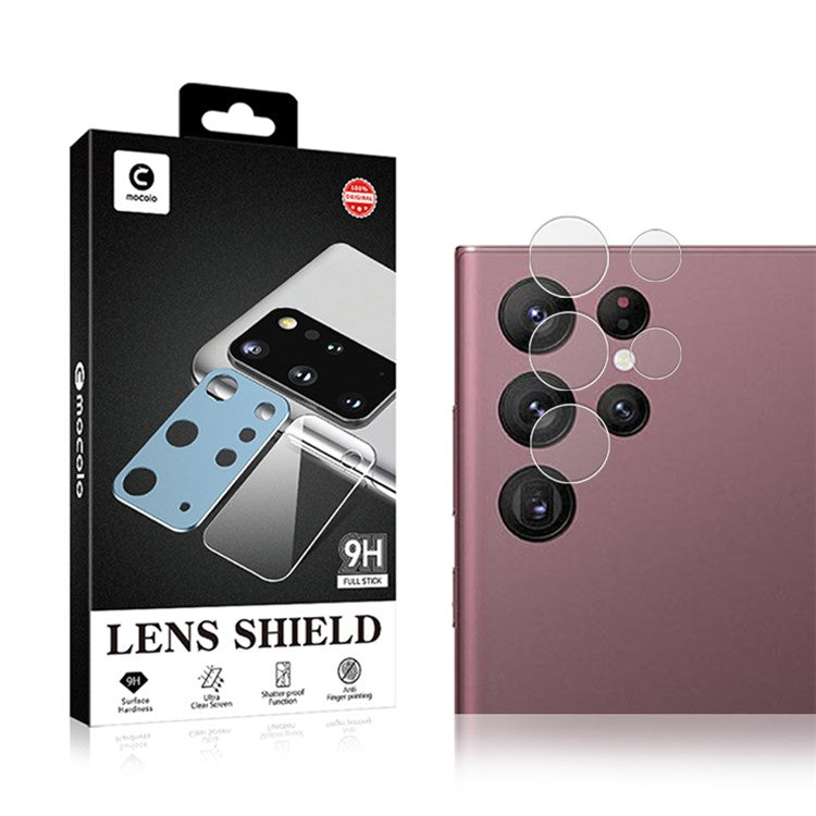 MOCOLO 1 Set Lens Film for Samsung Galaxy S23 Ultra , 9H Tempered Glass HD Back Camera Lens Protector - Transparent