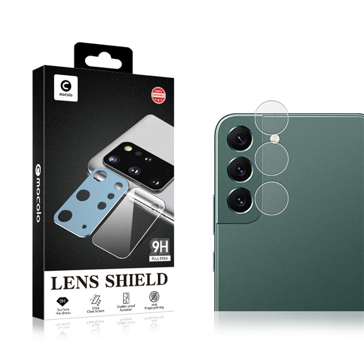 MOCOLO Anti-fingerprint Lens Film Set for Samsung Galaxy S23+ , 9H Tempered Glass HD Back Camera Lens Protector - Transparent