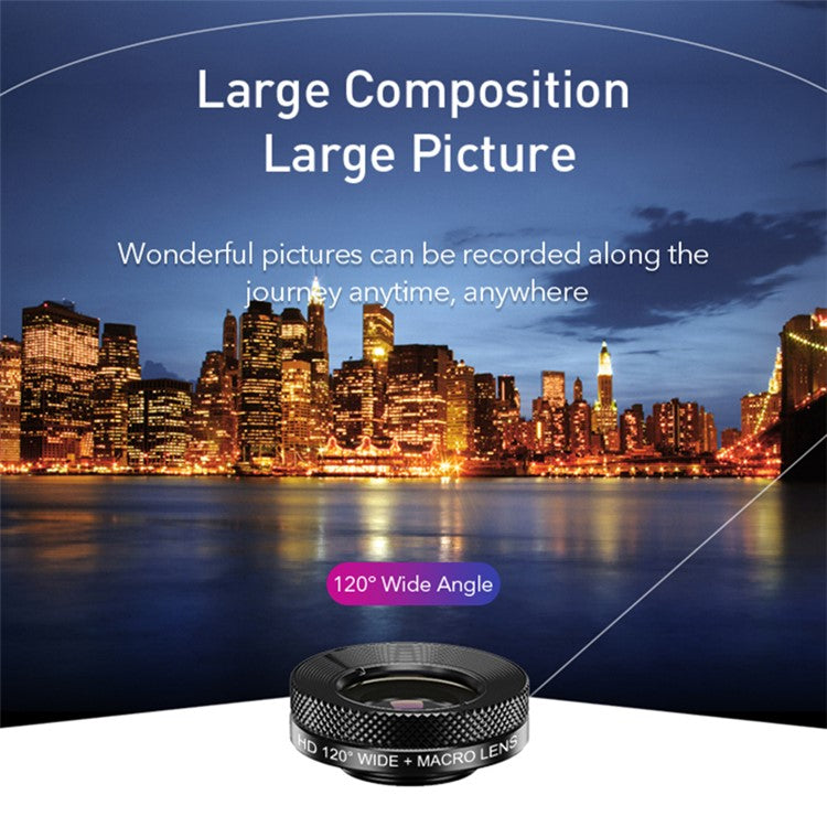 APEXEL Phone Camera Lens Kit, 22X Telephoto Lens + 120° Wide Angle Lens + 25X Macro Lens + 205° Fish Eye Lens