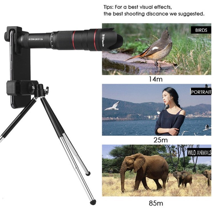 50X Optical Zoom HD Monocular Telephoto Telescope Mobile Phone Camera Lens with Tripod