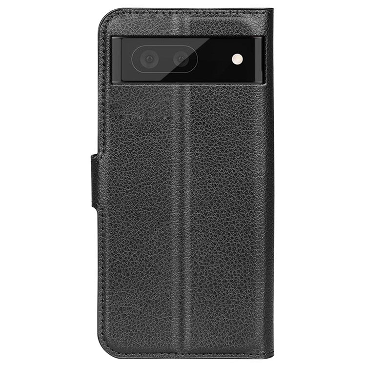 For Google Pixel 7 Pro 5G PU Leather Smartphone Cover Wallet Stand Litchi Texture Anti-scratch Case Shell - Black