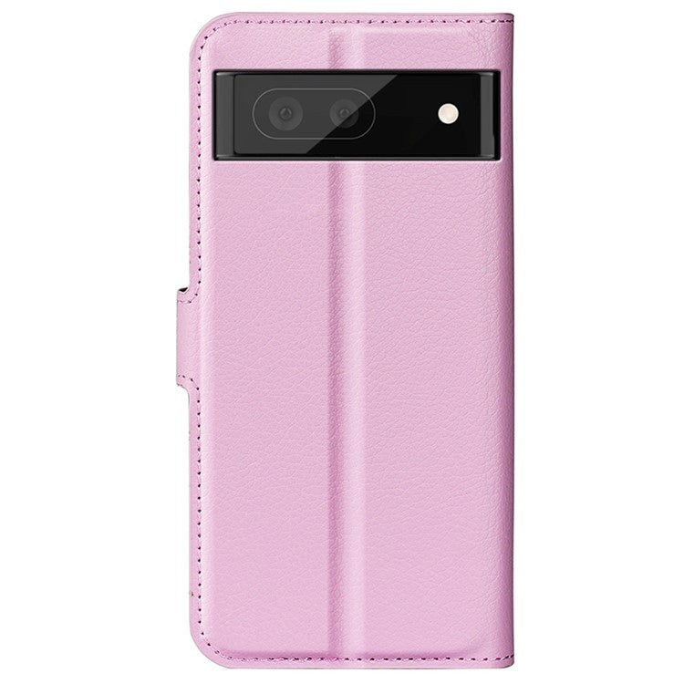 For Google Pixel 7 Pro 5G PU Leather Smartphone Cover Wallet Stand Litchi Texture Anti-scratch Case Shell - Pink