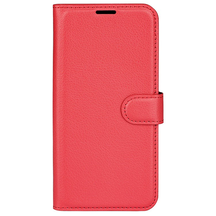 For Google Pixel 7 Pro 5G PU Leather Smartphone Cover Wallet Stand Litchi Texture Anti-scratch Case Shell - Red