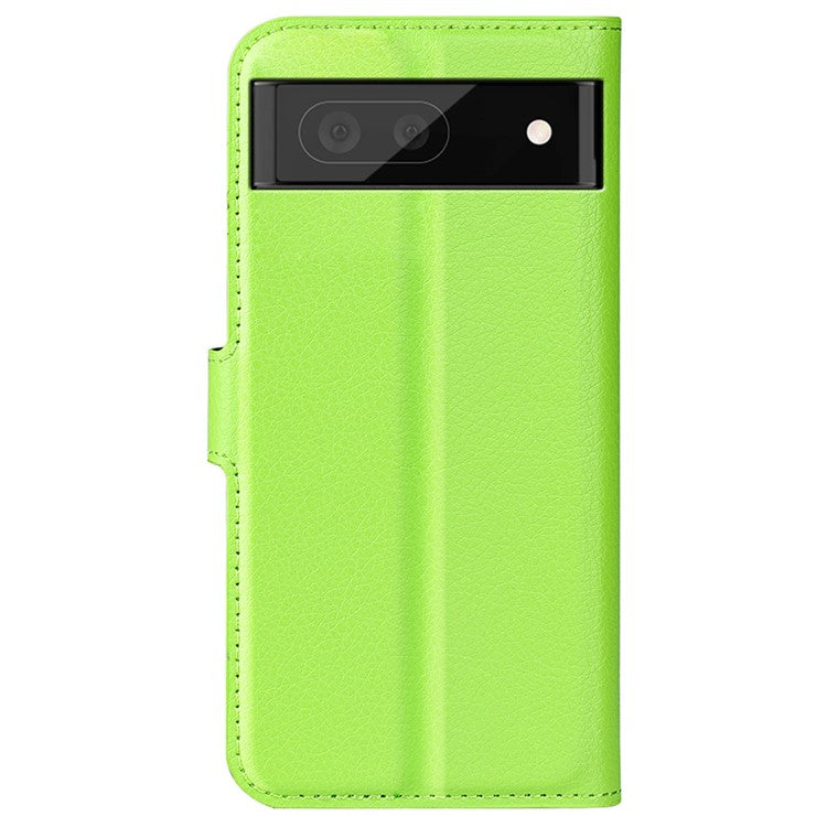 For Google Pixel 7 Pro 5G PU Leather Smartphone Cover Wallet Stand Litchi Texture Anti-scratch Case Shell - Green