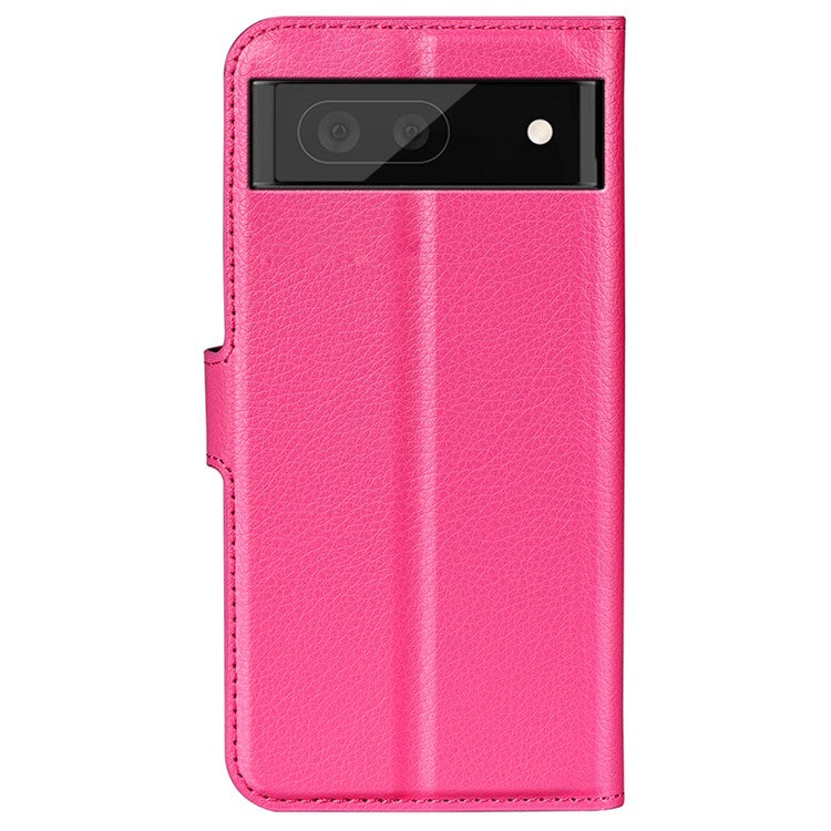 For Google Pixel 7 Pro 5G PU Leather Smartphone Cover Wallet Stand Litchi Texture Anti-scratch Case Shell - Rose