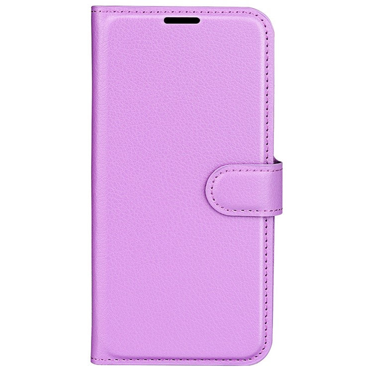 For Google Pixel 7 Pro 5G PU Leather Smartphone Cover Wallet Stand Litchi Texture Anti-scratch Case Shell - Purple