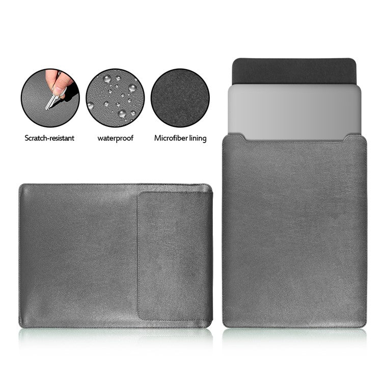 PU Leather Sleeve Bag Case with Mouse Pad for MacBook Pro 15-inch (2016) - Grey