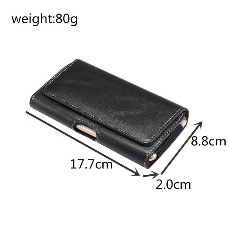 Men PU Leather Cross Matte Classic Waist-hanging for 6.4/6.5/6.9-inch Phone Case - Black