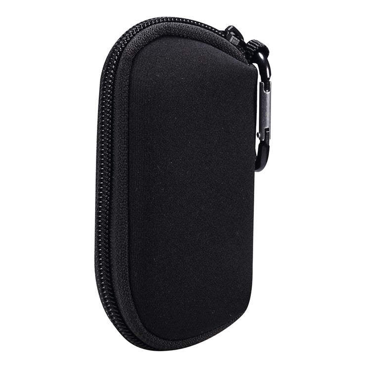 Portable Nylon Cover Case Earphone Protector Bag with Carabiner for Apple AirPods Pro - Black