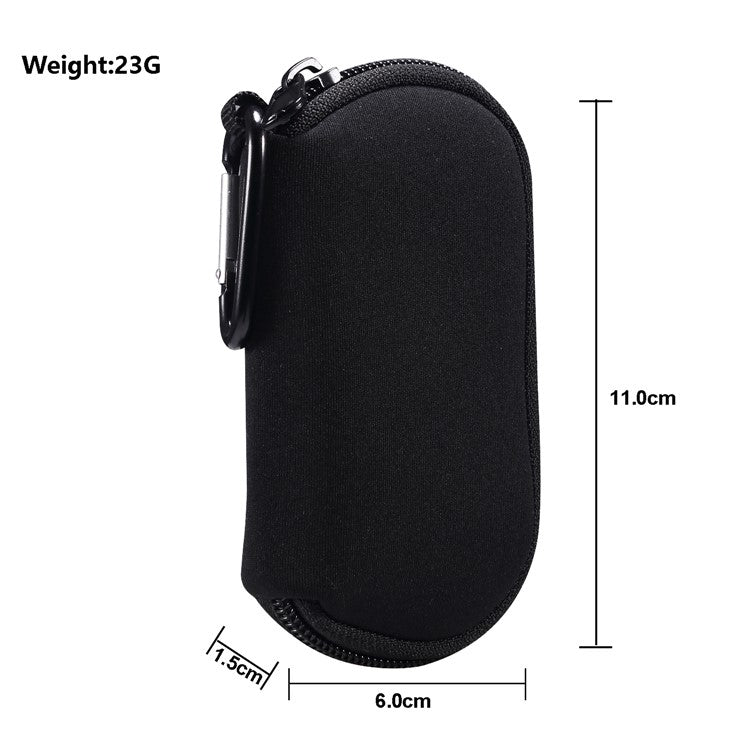 Portable Nylon Cover Case Earphone Protector Bag with Carabiner for Apple AirPods Pro - Black