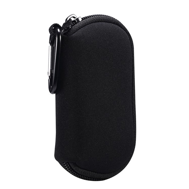 Portable Nylon Cover Case Earphone Protector Bag with Carabiner for Apple AirPods Pro - Black