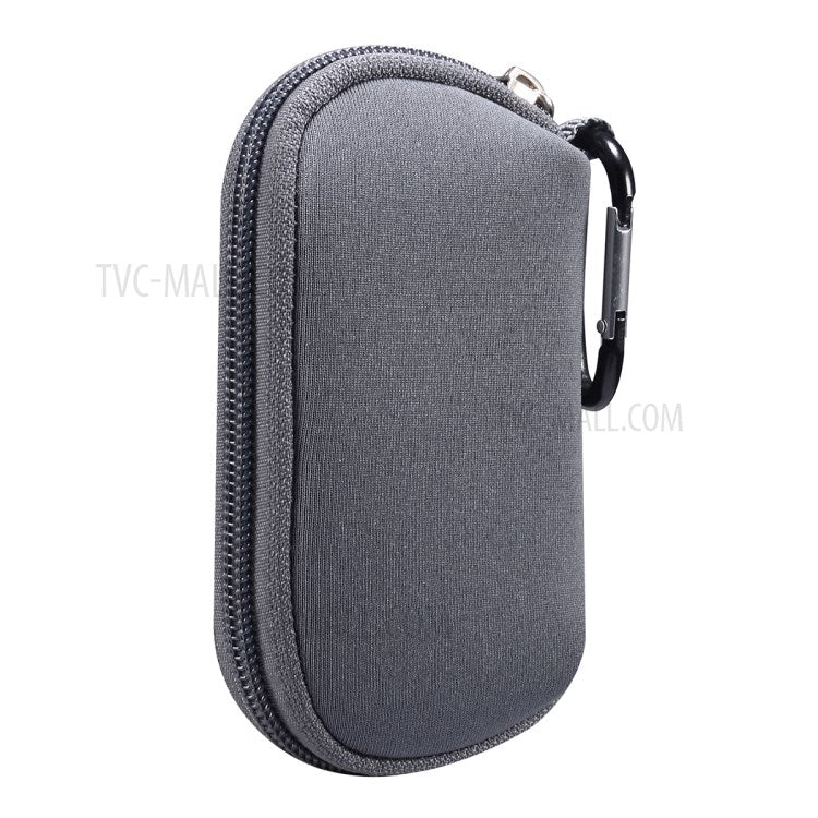 Portable Nylon Cover Case Earphone Protector Bag with Carabiner for Apple AirPods Pro - Grey