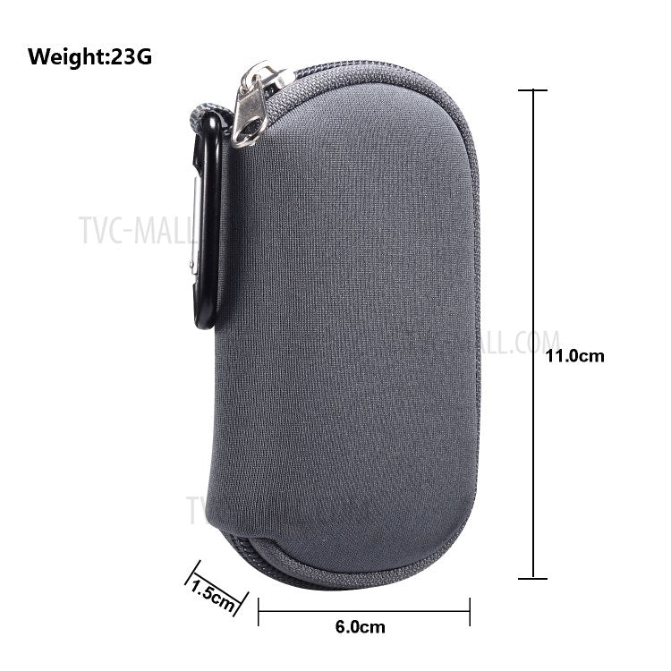 Portable Nylon Cover Case Earphone Protector Bag with Carabiner for Apple AirPods Pro - Grey