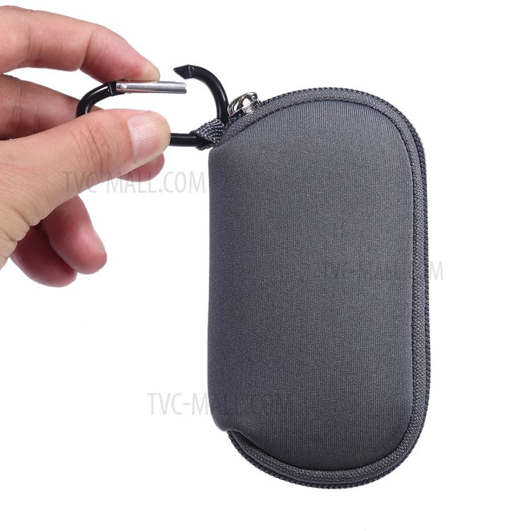 Portable Nylon Cover Case Earphone Protector Bag with Carabiner for Apple AirPods Pro - Grey