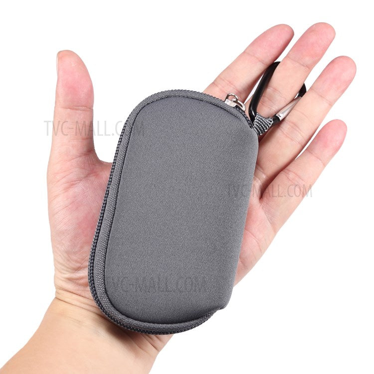 Portable Nylon Cover Case Earphone Protector Bag with Carabiner for Apple AirPods Pro - Grey