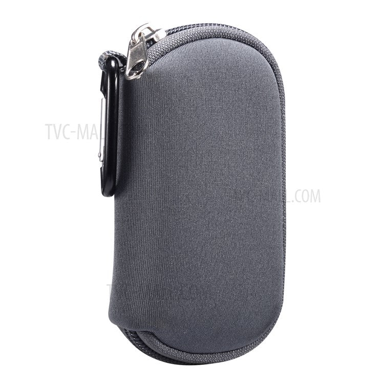 Portable Nylon Cover Case Earphone Protector Bag with Carabiner for Apple AirPods Pro - Grey