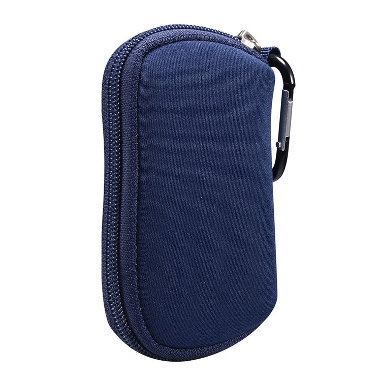 Portable Nylon Cover Case Earphone Protector Bag with Carabiner for Apple AirPods Pro - Blue