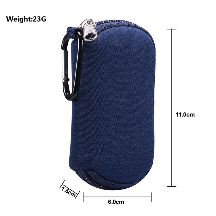 Portable Nylon Cover Case Earphone Protector Bag with Carabiner for Apple AirPods Pro - Blue