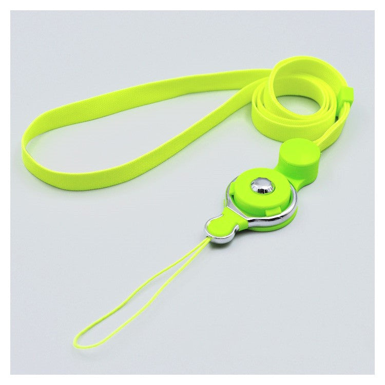 Flat Detachable Nylon 2-in-1 Phone Strap Holder Card Strap - Green