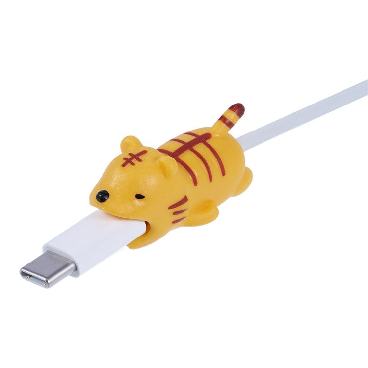 Cartoon Animal Pattern Charging Cable Protector PVC Saver Cable Protector Case - Tiger