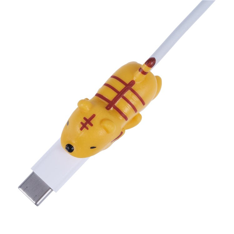 Cartoon Animal Pattern Charging Cable Protector PVC Saver Cable Protector Case - Tiger