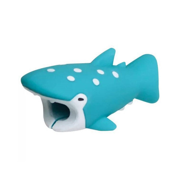 Cartoon Animal Pattern Charging Cable Protector PVC Saver Cable Protector Case - Polka Dot Shark