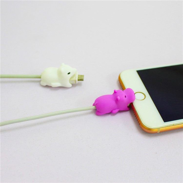 Cartoon Animal Pattern Charging Cable Protector PVC Saver Cable Protector Case - Red Panda