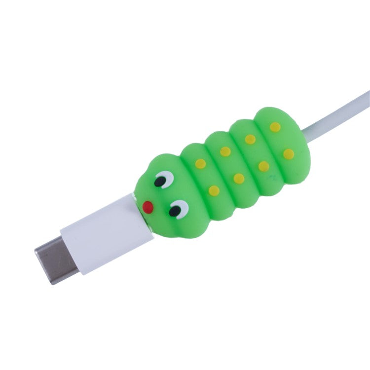 Cute Insect Pattern Charging Cord Protector USB Data Wire Protection Cover - Caterpillar