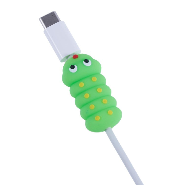 Cute Insect Pattern Charging Cord Protector USB Data Wire Protection Cover - Caterpillar