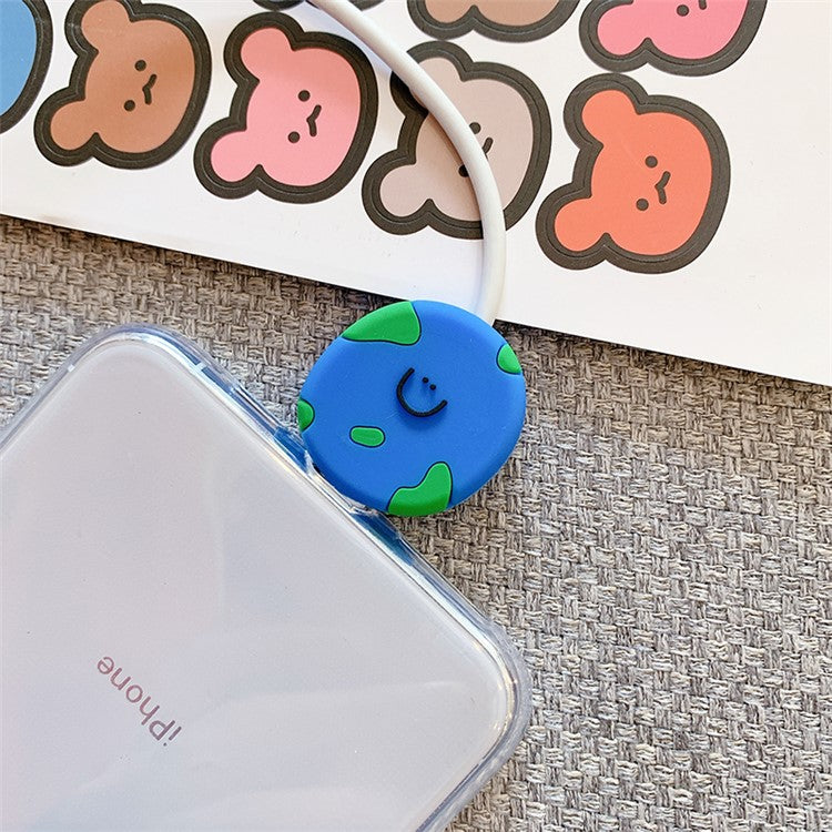 Cute Shaped Phone Charging Data Cable Protector Saver - Earth