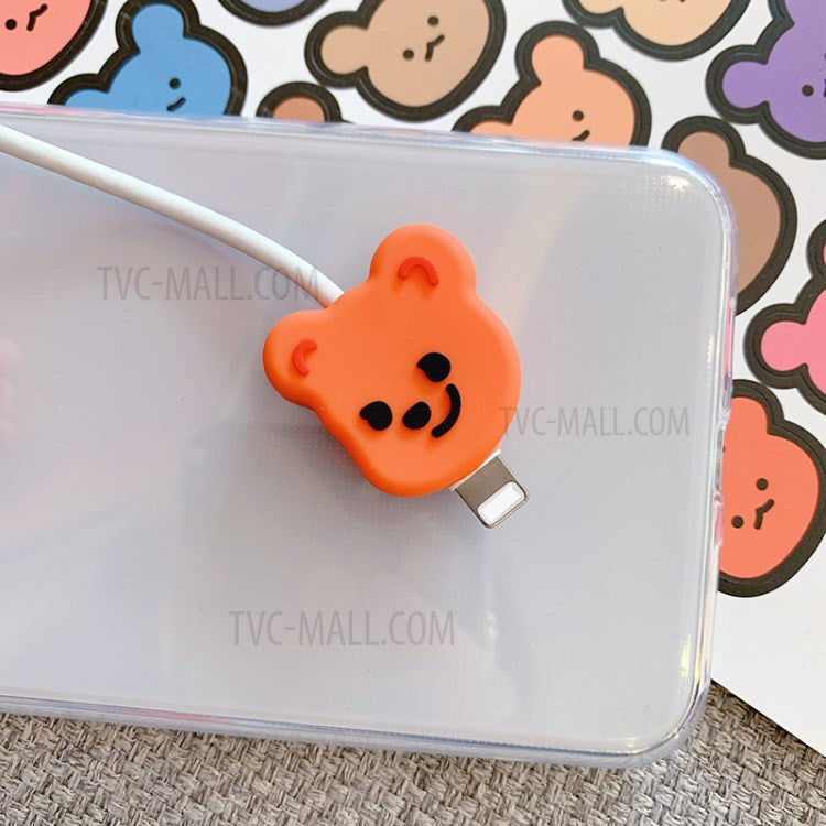 Cute Shaped Phone Charging Data Cable Protector Saver - Smiling Bear