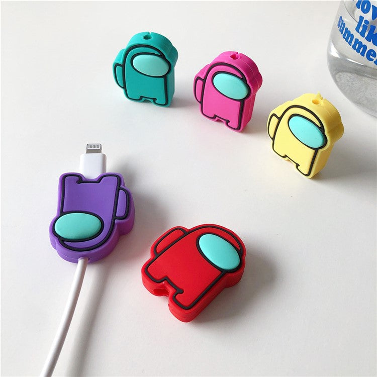 Cute Cartoon Charging Cable Protector Data Cable Saver for iPhone - Red