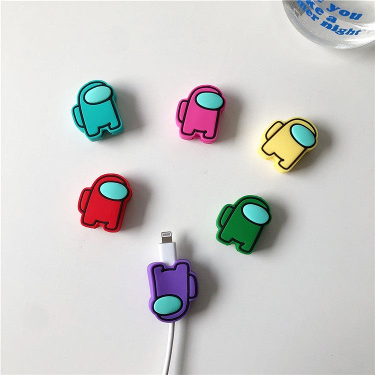 Cute Cartoon Charging Cable Protector Data Cable Saver for iPhone - Red