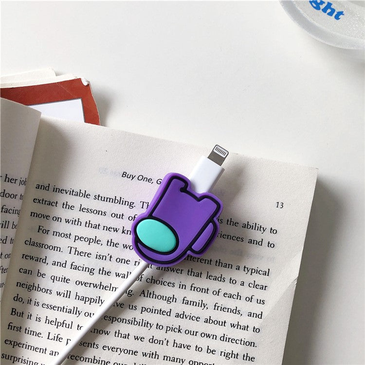 Cute Cartoon Charging Cable Protector Data Cable Saver for iPhone - Purple