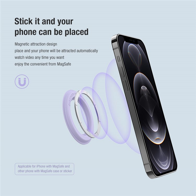 NILLKIN 2Pcs Slim and Compact  Strong Magnet Absorption SnapHold Magnetic Sticker for Smartphones Compatible with MagSafe - Black